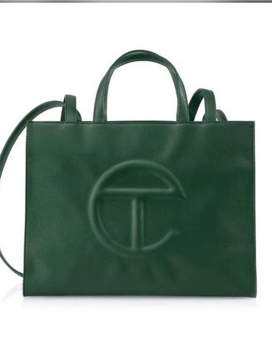 Telfar Handbags - Telfar Dark Green Shopping Tote with Embossed Logo